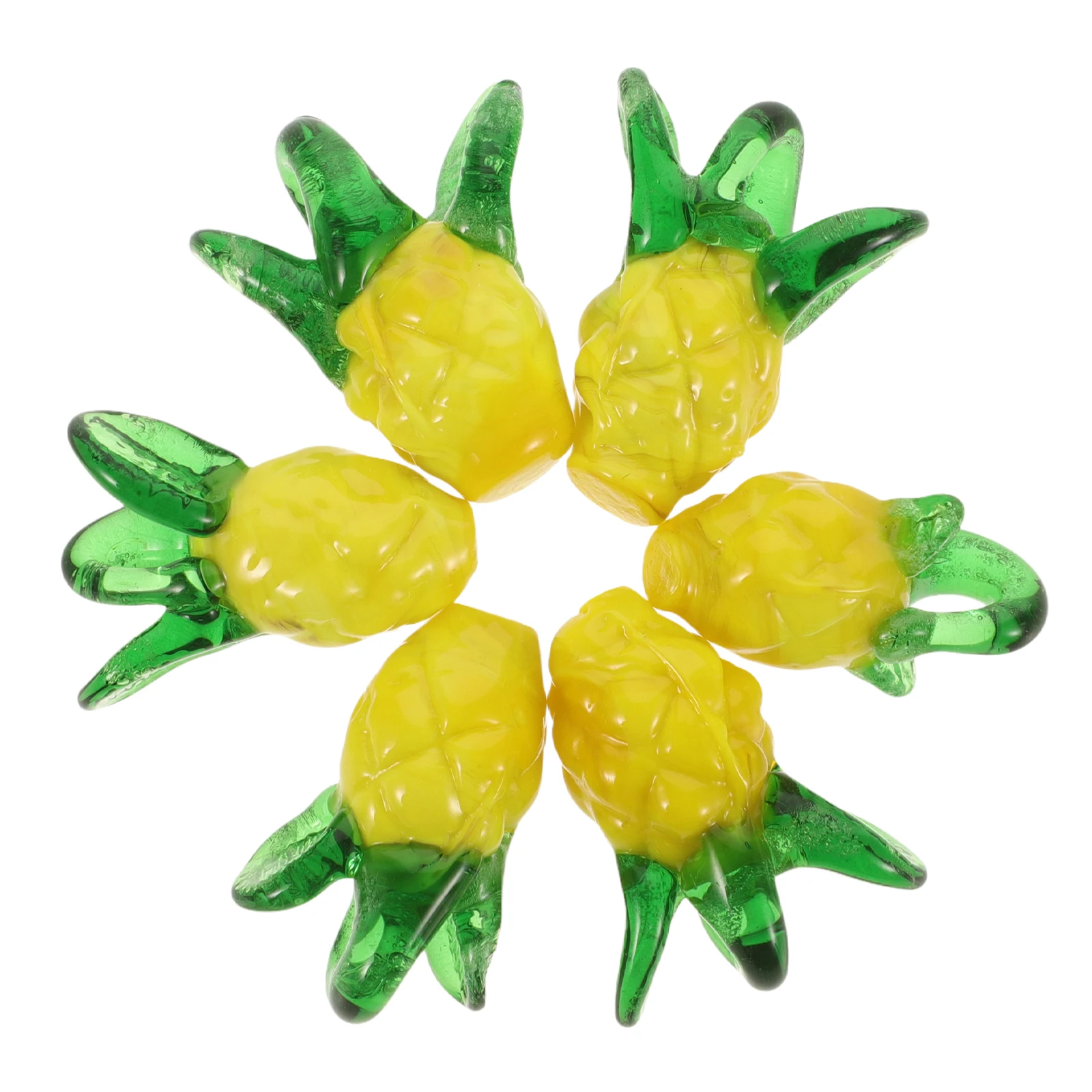 

6 Pcs Pineapple Pendant Charms Durable Glass for Bracelets Earrings Jewelry Making Crafts Decorative Beads Accessories