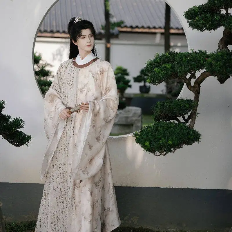 

Новое весеннее платье-ханьфу 2026 года в стиле «Сонг» с круглым воротом, каллиграфическим пэчворком и принтом тай-дай, для повседневной носки