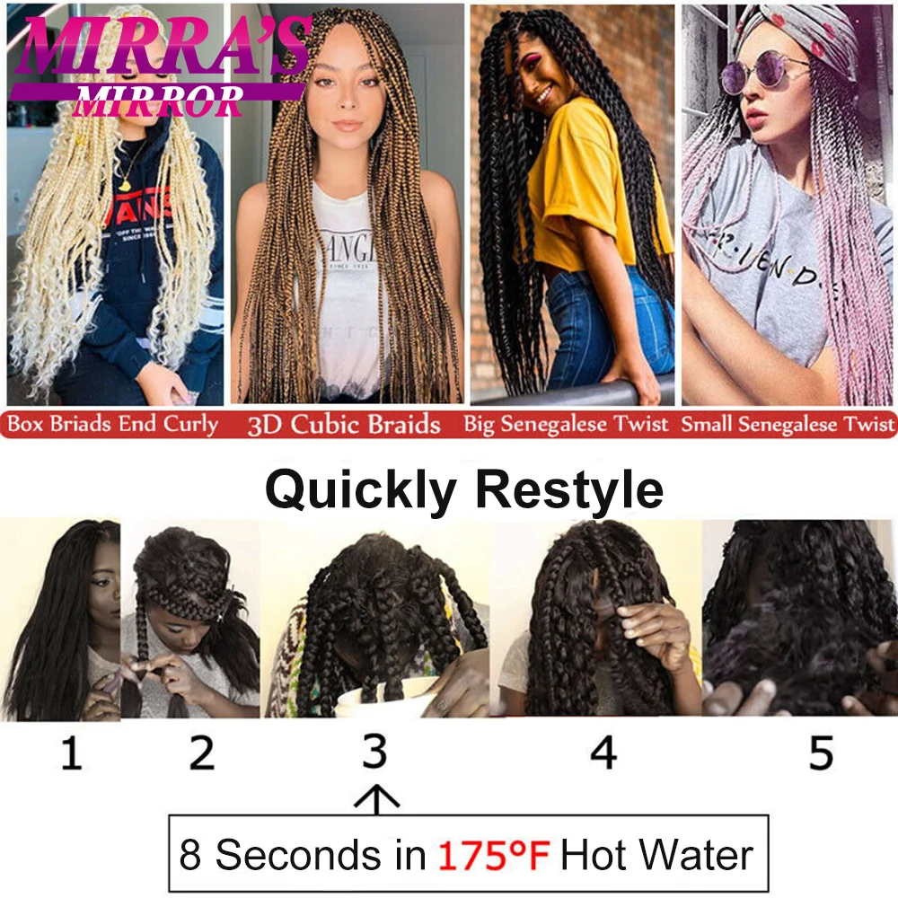 Trenzas Jumbo preestiradas, extensiones de cabello trenzado sintético, trenzas de ganchillo negras y marrones, textura recta Yaki suave, bricolaje