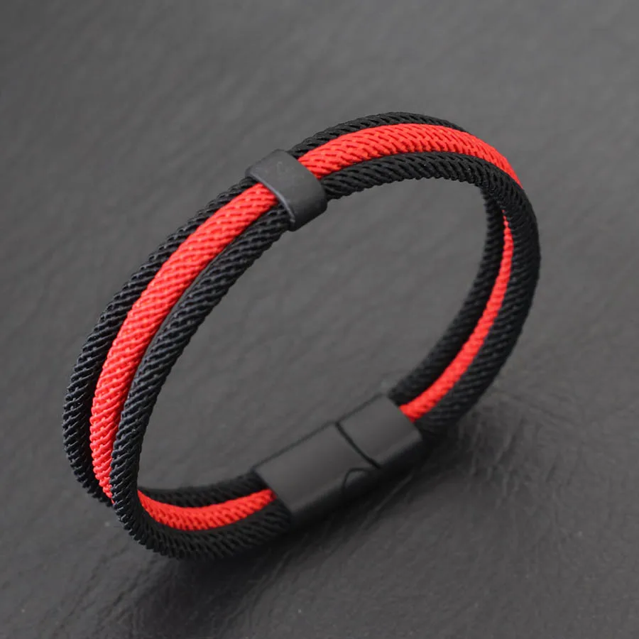 Noter Novel Men Bracelet 4mm Grade A Milan Rope Wrap Braclet Detachable Magnetic Buckle Outdoor Sports Camping Braslet Joias