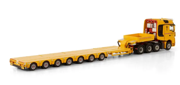 Collectible Alloy Model WSI 1:50 Scale MB MP4 8X4 100Ton Low Board Trailer Delivery Truck Vehicle Diecast Toy Model 01-3629