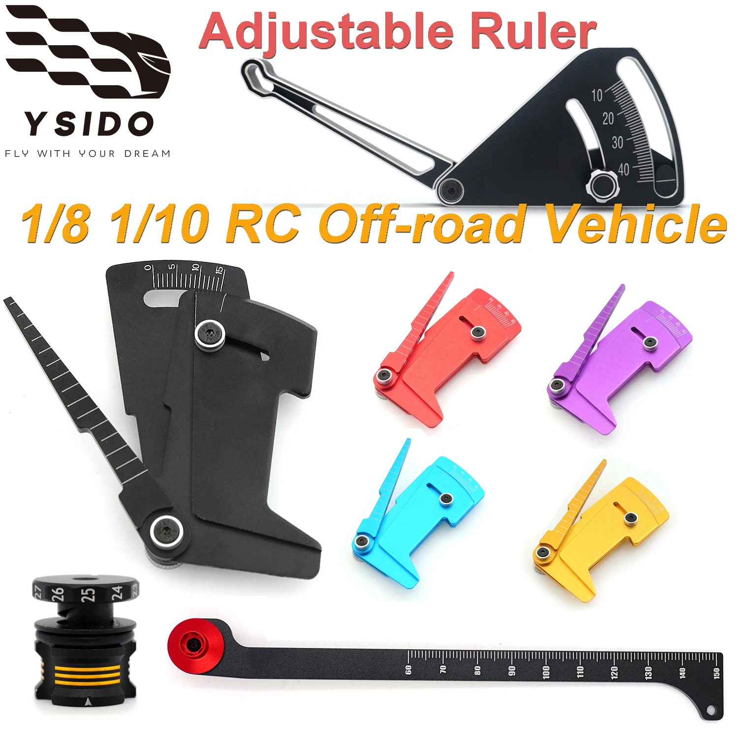 1/8 1/10 RC Off-road Vehicle Universal Tool 10-45mm 60-150mm Height Measuring Ruler 0-15° Balance Ruler For Traxxas Axial Scx10