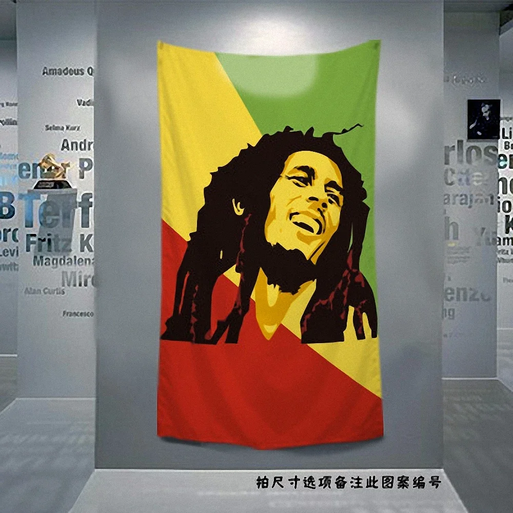 Bob Marley Retro Poster Jamaican Reggae Rock Music Flag Banner Tapestry Mural Bar Cafe Bedroom Background Decor Cloth