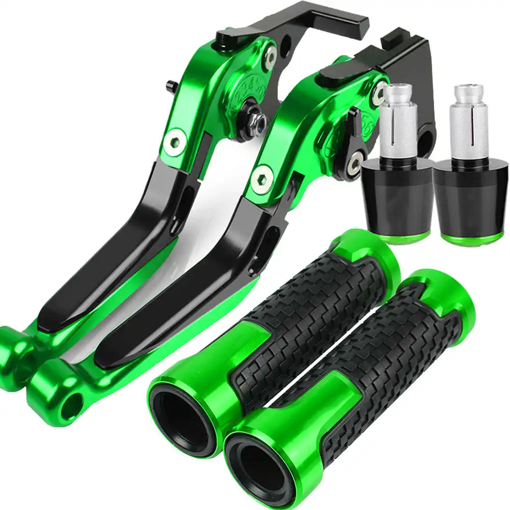 

Motorcycle Aluminum Adjustable Brake Clutch Levers Handlebar Hand Grips Ends For KAWASAKI Ninja 250 Z250 Ninja 300R Z300 Z 300