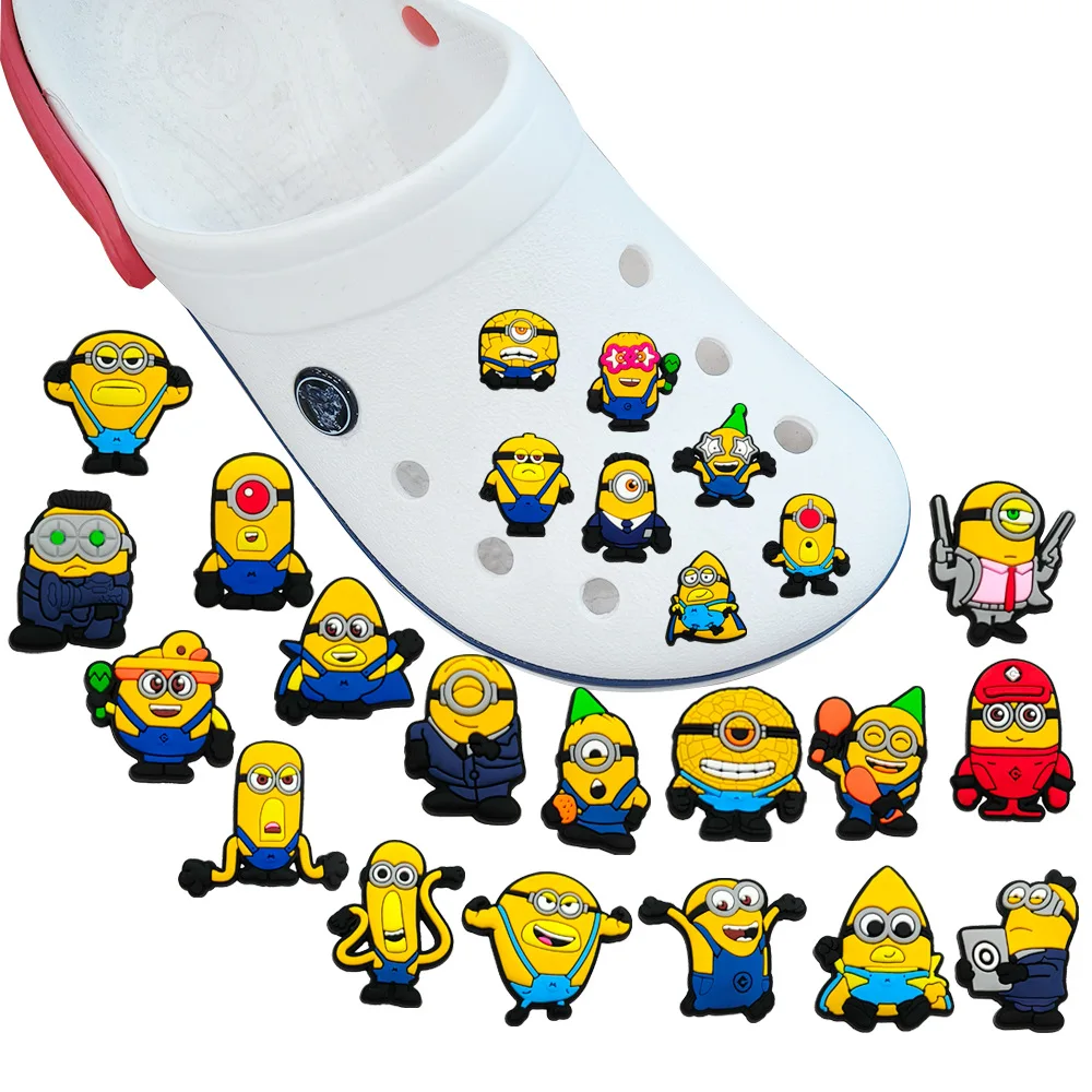 24pcs/set Miniso New Minion cartoon Series ​for Shoe Charms Accessories for Classic Clog Shoe Decoration Kids Gifts