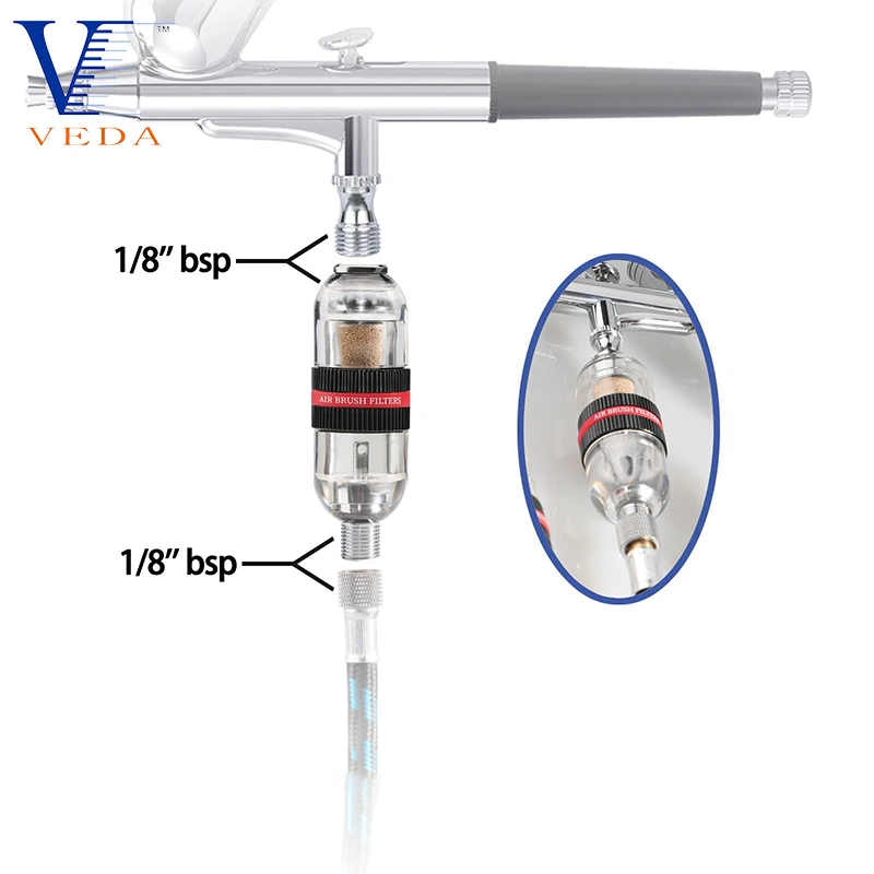Профессиональный Аэрограф, аксессуары для разделения масла и воды, Резьбовой Адаптер 1/8 для аэрографа и шланга
