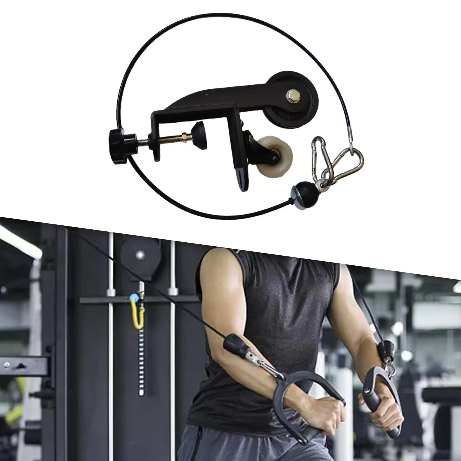 Arm Wrestling Training Table Pulley Cable System Home Gym Wrist Exerciser Strengthener Strength Training Fitness Equipment