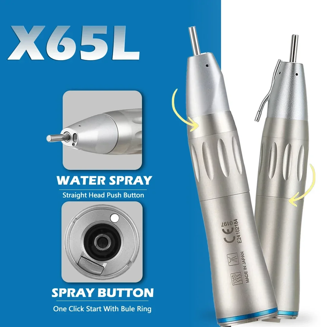 ทันตกรรม 1:1 ความเร็วต่ํา Handpiece ไฟเบอร์ออปติกตรงผ่าตัด Handpiece สําหรับ NSK Ti Max X65L SG65LPrecision ทันตกรรม E ประเภทมอเตอร์