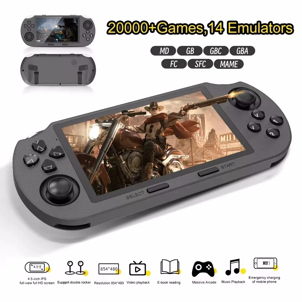 

Mini SF3000 Video Game Console Linux System 4.5 Inch IPS Screen 3000mAh Portable Pocket Video Player Games 20000+ Games