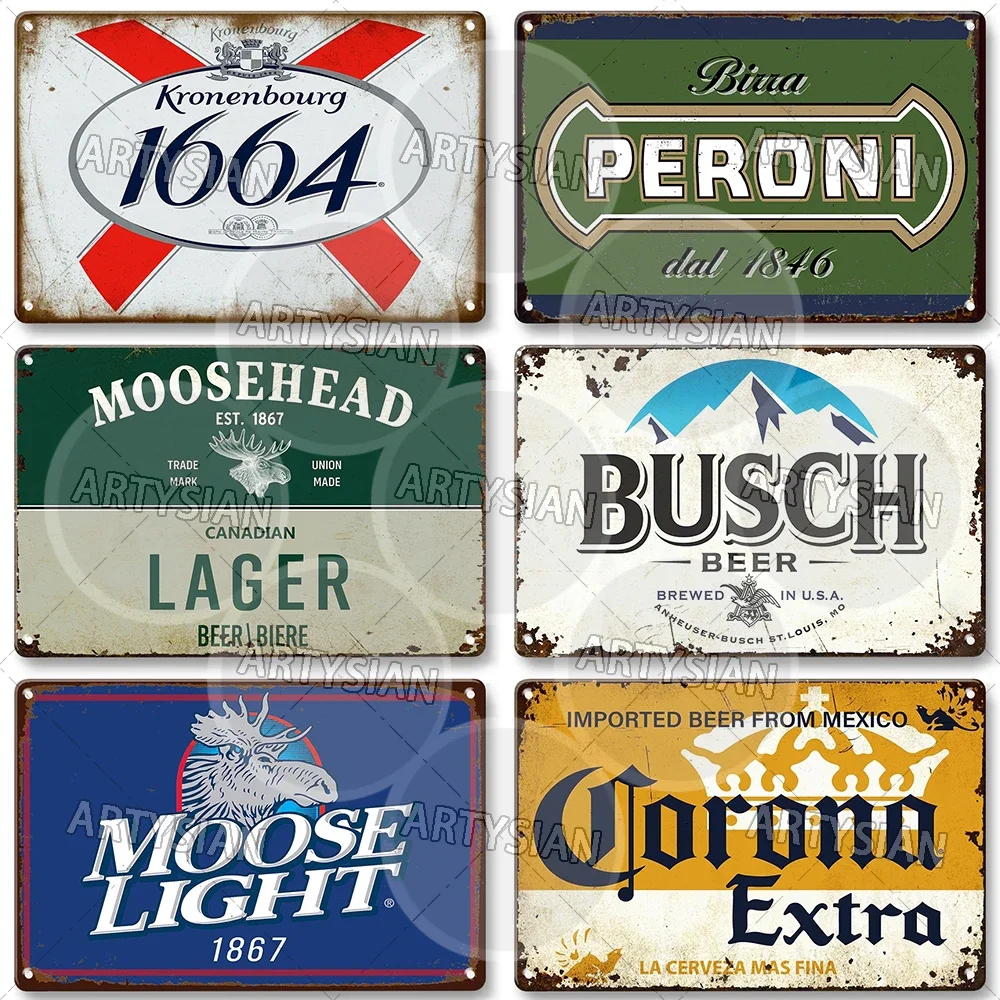 Drinkin Irish Beer Metal Sign Bar Pub Home Kitchen Cafe Drink Metal Plaque Corona Extra Budweiser Stella Artois George Killian's