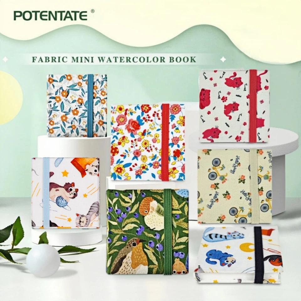 كتاب ألوان مائية صغير من القماش كراسة رسم فنية ثقيلة الوزن دفتر محمول من لب الخشب القطني ورق ألوان مائية كراسة الرسم في الهواء الطلق