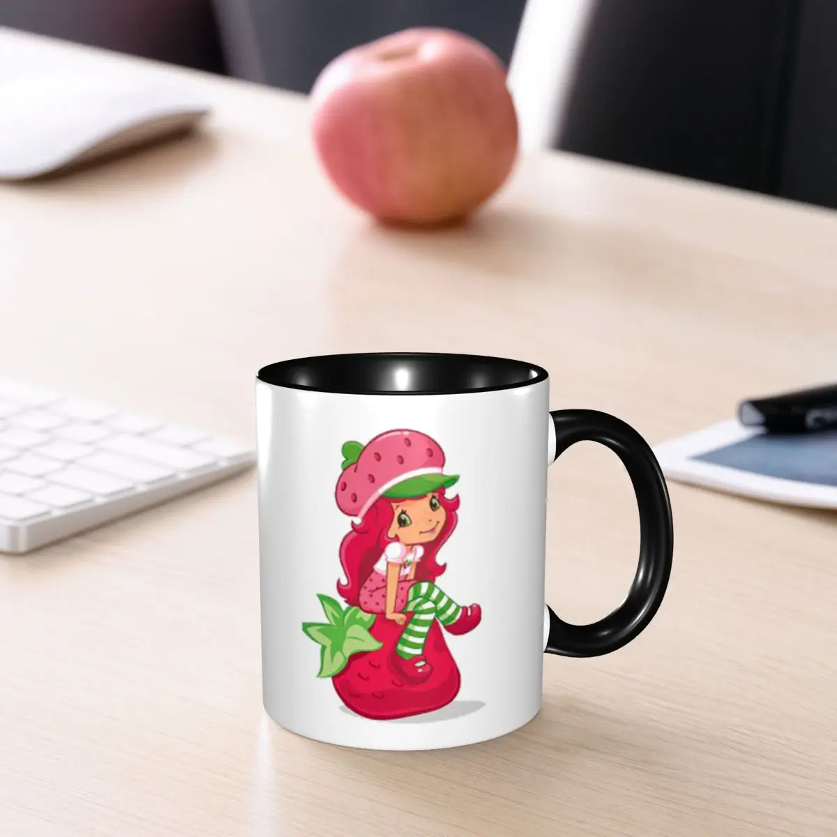 Strawberry Shortcake Girl Cartoon Anime Mug Funny Ceramic Coffee Cups Tea Mugs Milk Cup Drinkware Gifts for Friends