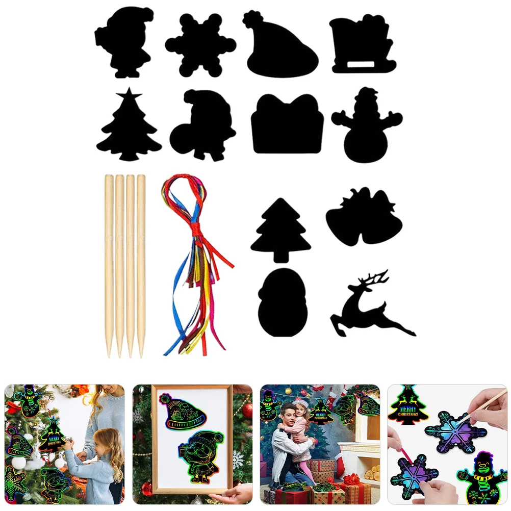 1 مجموعة 1 مجموعة عيد الميلاد خدش ورقة لتقوم بها بنفسك عدة كشط اللوحة بطاقات لقضاء عطلة هدايا الحفلات الزخرفية الحرفية الفن لوازم عيد الميلاد