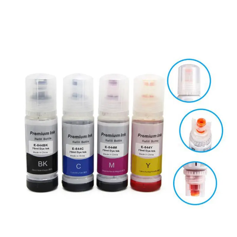 544 T544 Premium Dye Refill Ink for Epson 544 T544 EcoTank  L1210 L3110 L3150 L3210 L3250 L3251 L3260 L5290 Printer