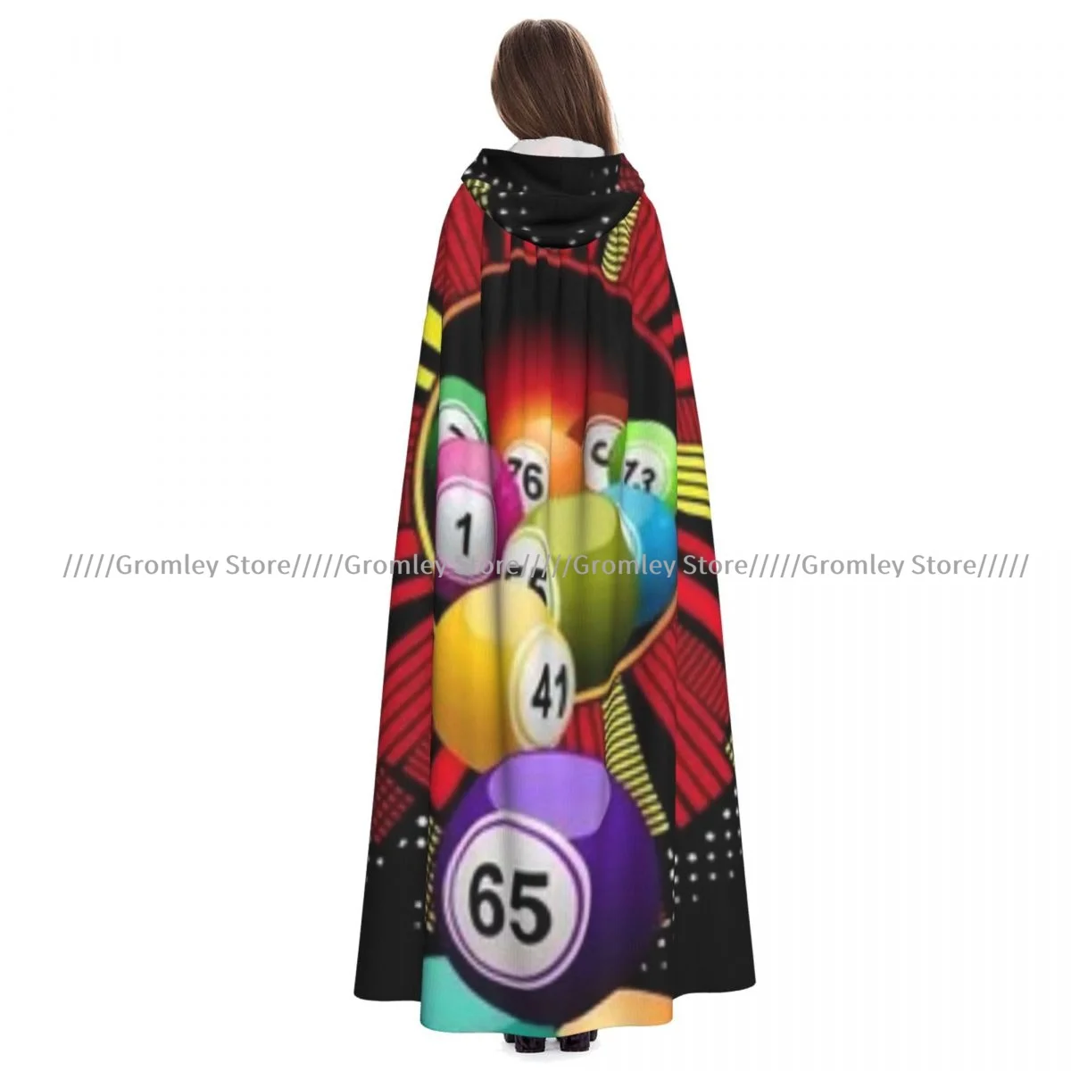 Unisex Halloween Cloak Bingo Cape Hooded Medieval Costume Witch Wicca Vampire