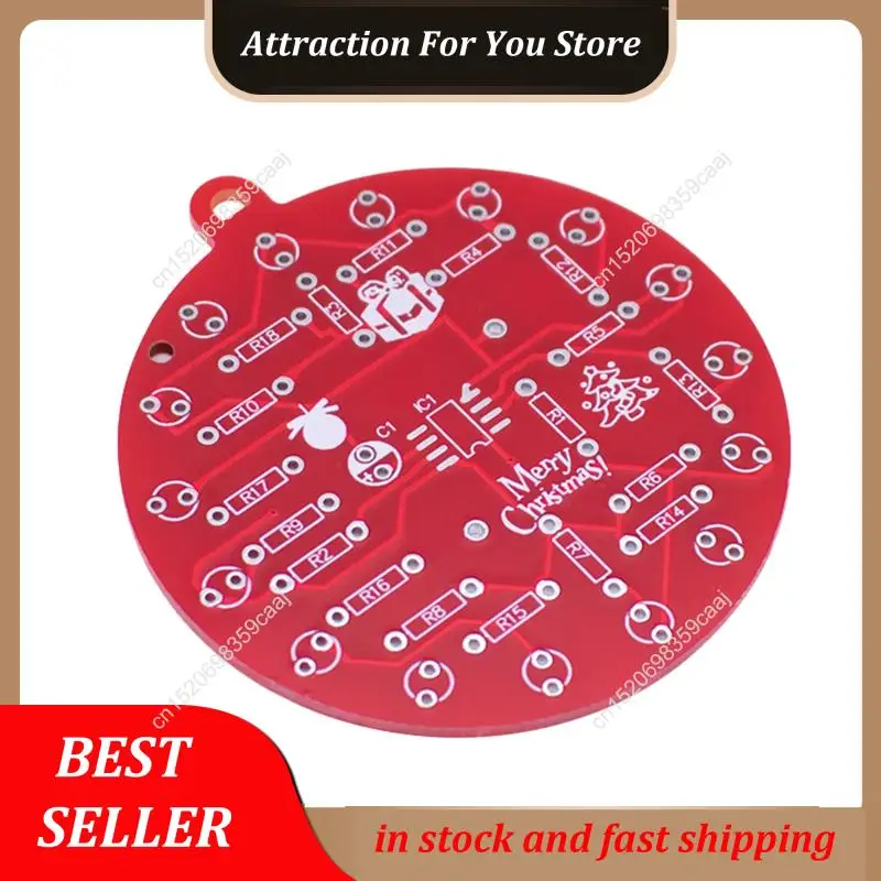 Hot Selling NE555 LED Christmas Tree Decoration LED Blinking PCB Soldering DIY Kit Red Green Flashing Light Soldering Practice B