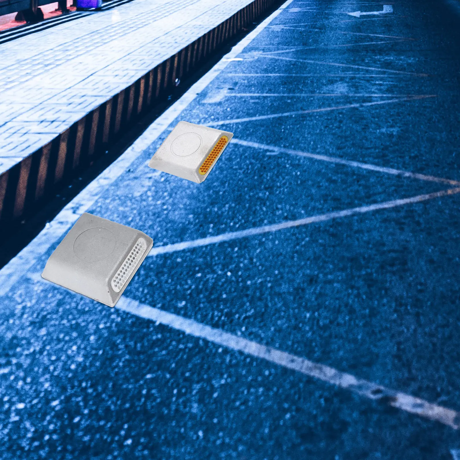 

Reflective Road Marker Aluminum Raised Pavement Studs For Highway Driveway Safety Night Visibility Durable Outdoor Traffic
