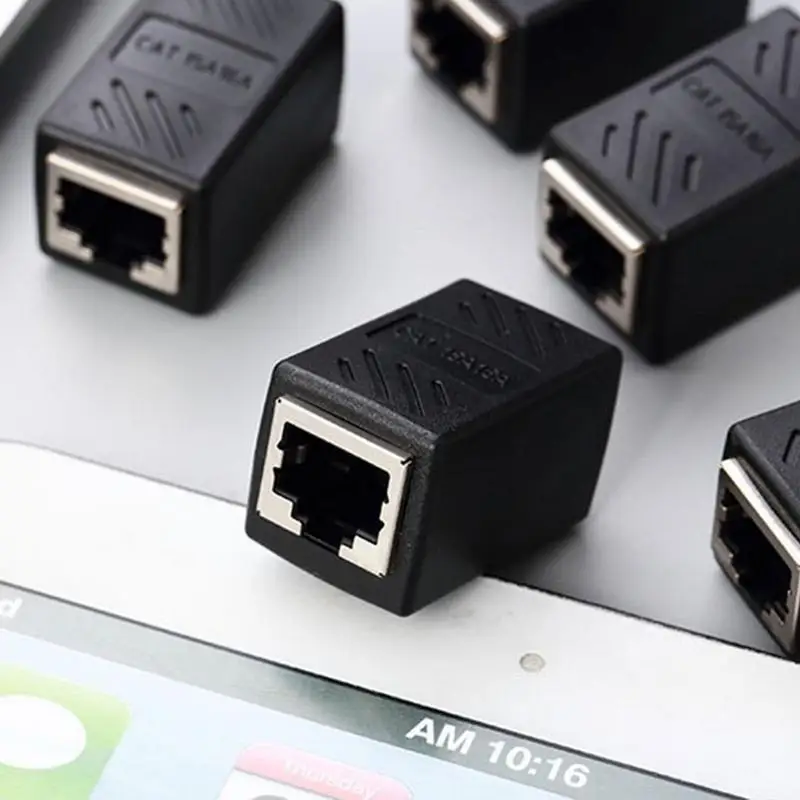 New RJ45 Connector Cat7/6 Ethernet Adapter Gigabit Interface Network Extender Convertor For Extension Cable Female to Female