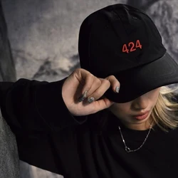 Żabka dryfująca w stylu Streetwear na lato 424 czterokrotna regulowana w słońcu czarna czapka z daszkiem dla mężczyzn