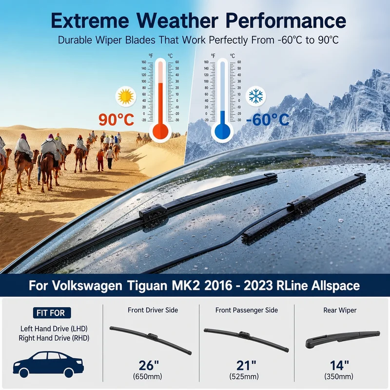 For Renault Koleos HY H45 2007-2016 Front Wiper Blades Set 2PC Windshield Rubber Brushes Auto Accessories 3