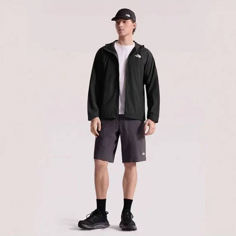 THE NORTH FACE Breathable Sunscreen Black Men Outdoor Windbreaker Skin Jacket Sports Daily Travel