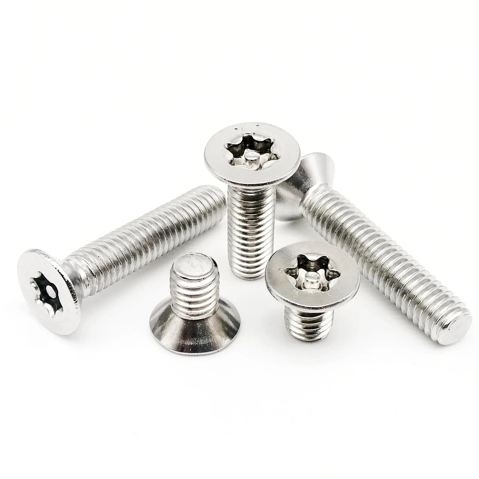 HZYUEGOU M2 bis M8 304 A2-70 Edelstahl Sechs-Lappen-Torx-Flachkopf-Senkkopfschraube mit Säulenbolzen, manipulationssichere Sicherheitsschraube – Detail 4