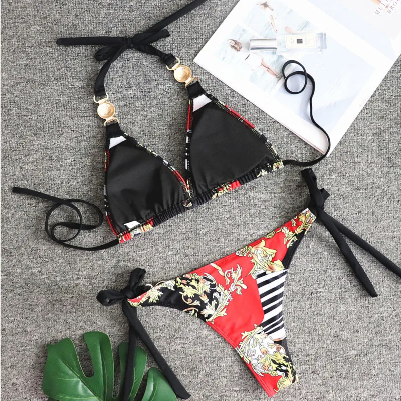 Summer Sexy Print Bikinis 2024 Women\'s Swimwear Female Swimsuit Swimming Bathing Suits Brazilian Bikini Set Beachwear Bather