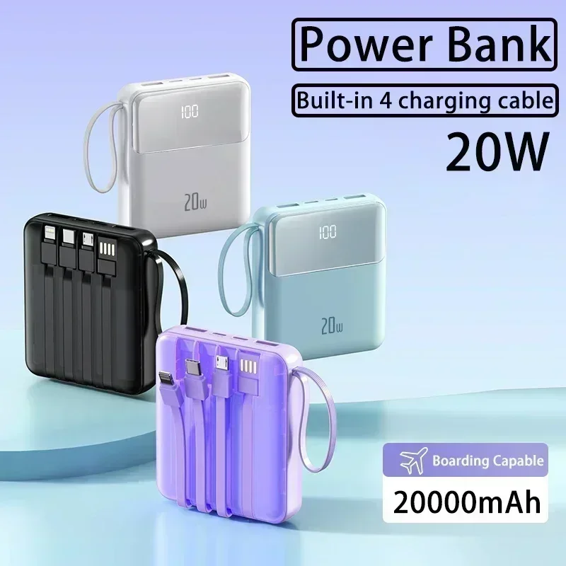 Mini banco de energía de 20000mAh, cargador portátil de carga rápida, pantalla Digital, batería externa para iPhone 12 13 14 Xiaomi Samsung