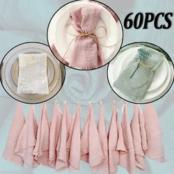 Factory WeddingCloth Napkins Set of 40 Gauze Crepe Cotton Fabric 42x42cm Christmas Tea Towel Kitchen Wedding Table Easter Deco