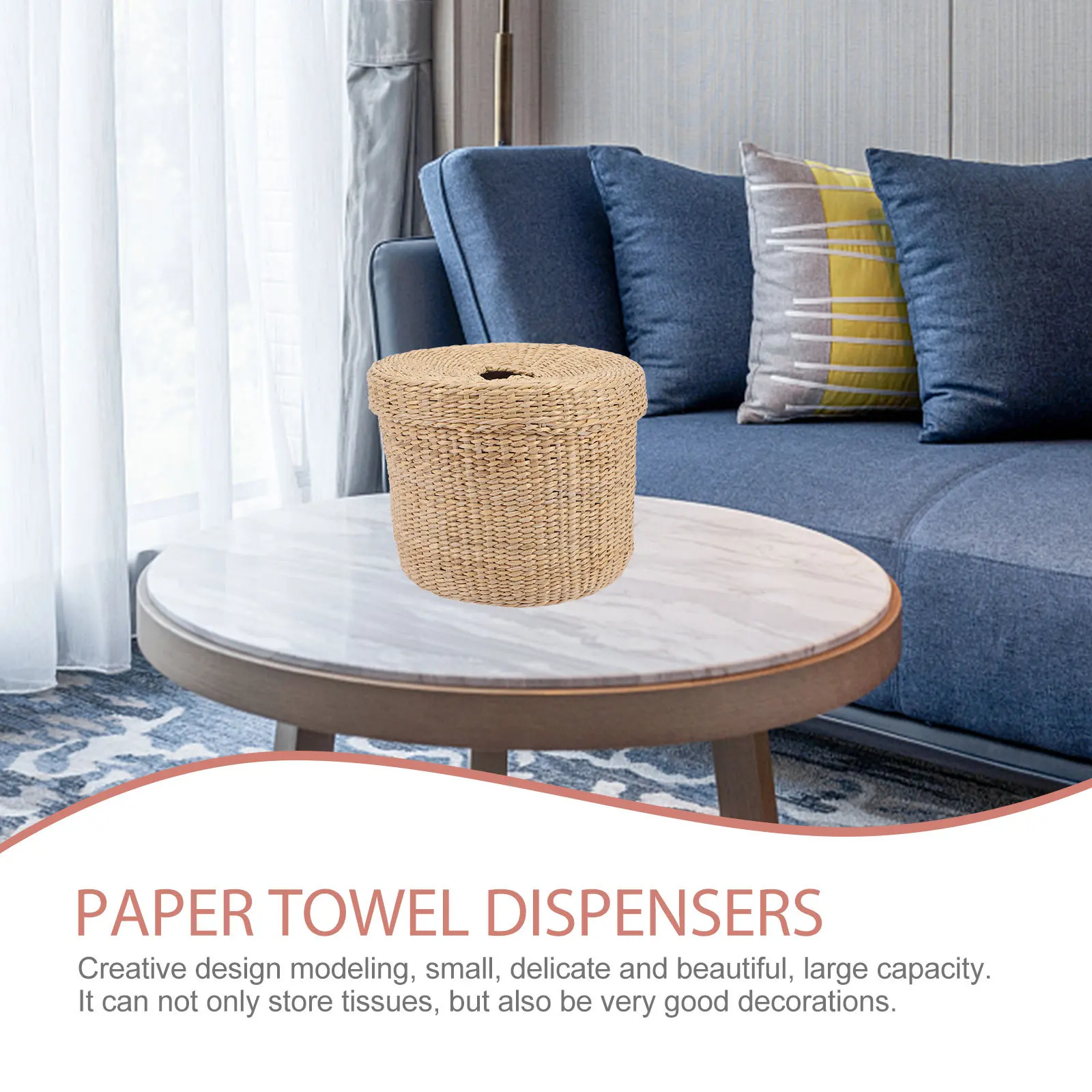 

Premium Straw Material Tissue Box Compact Size Easy to Use Decorative Tissue Storage for Desk Car Home Paper Box