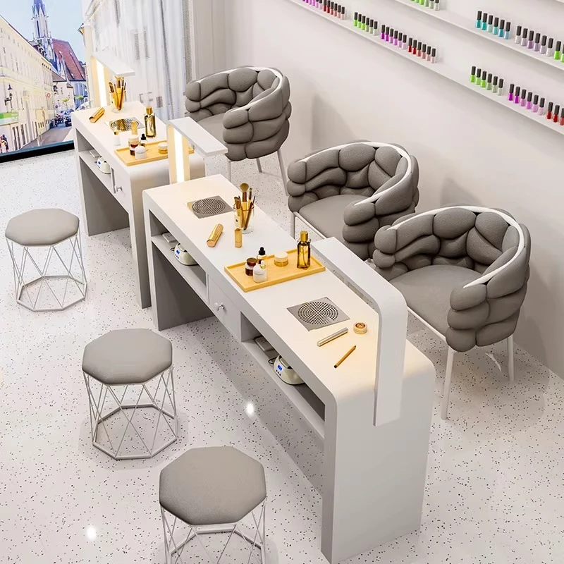 

Скандинавский многофункциональный маникюрный стол в современном кремовом стиле, деревянный маникюрный стол, элитная мебель для салонов красоты, Mesas De Manicura FYNT