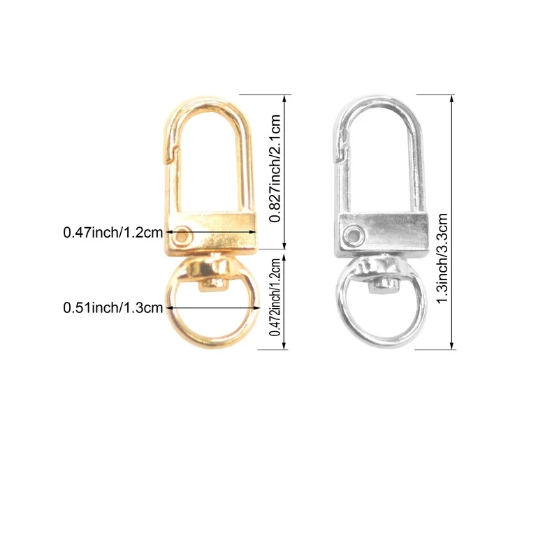 4/10/20pcs of Rotating Snap Hooks for Keychain Crafts, Jewelry Making, And Bag Additions, Available in Silvery And Golden