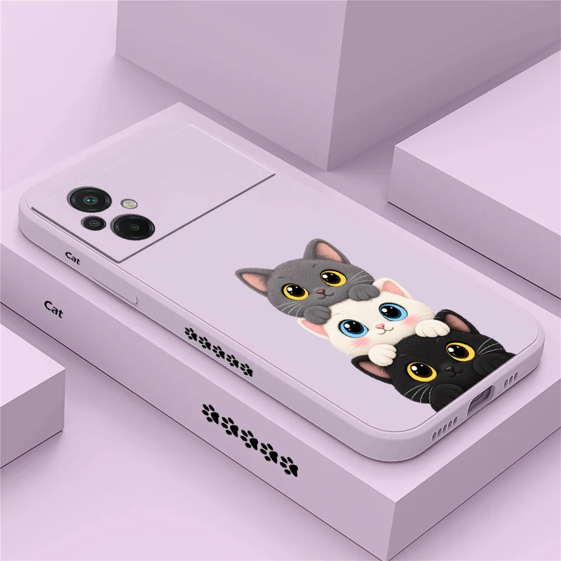 Cute Funny Cat Pattern Phone Case For Xiaomi Poco F8 Ultra F7 F6 F5 Pro F4 F3 Drop Resistant Silicon Soft Full Protection Fundas