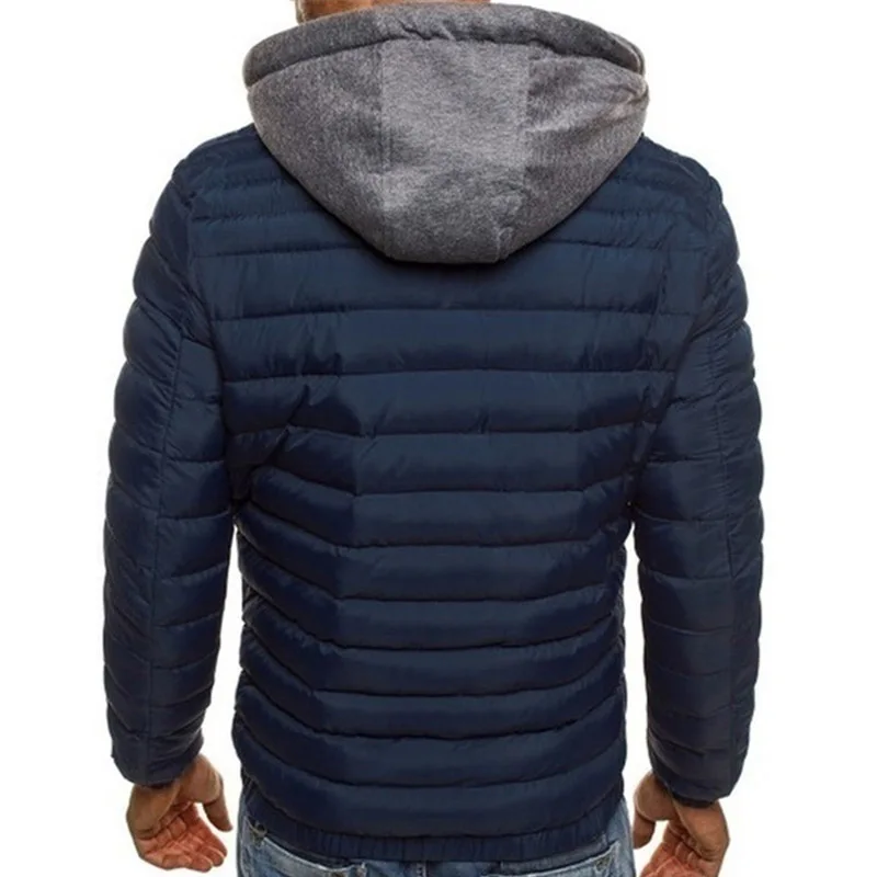 Casacos masculinos jaqueta de inverno parkas casual sólido com capuz parka leve acolchoado jaquetas manga longa quente zíper windbreak casaco 3xl