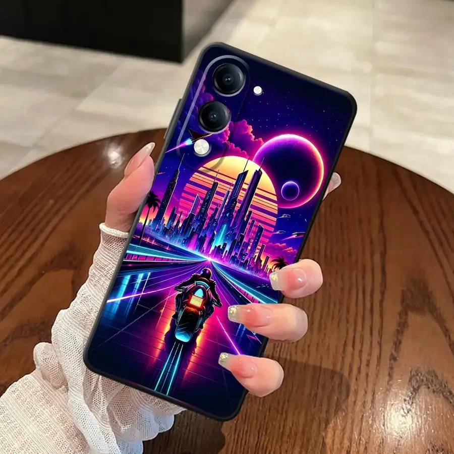 حافظة لهاتف Vivo Y12 Y15S Y27 Y30 Y02 Y11 Y22 Y33S Y35 Y16 Y17 Y20 Y21 Y31 Y36 Y19 غطاء هاتف خلفي ناعم مدينة SCI-FI #2