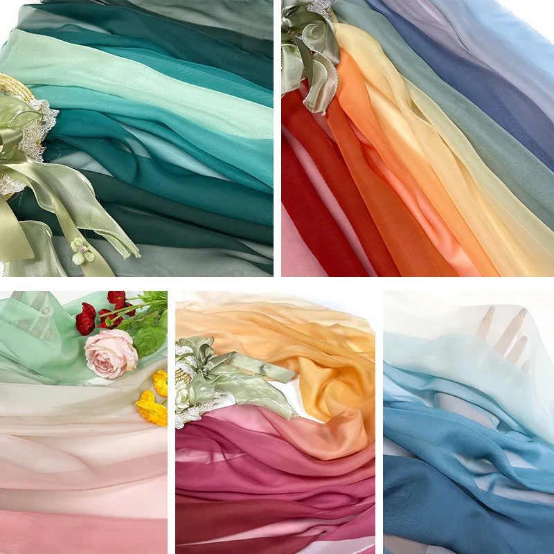 100x150cm Farbverlauf Chiffon-Stoff DIY Regenbogen Abendkleid Tanzkleid Nähmaterial Bedruckter Seidenstoff Bühnenkostüm Dekorationsmaterial – Detail 8