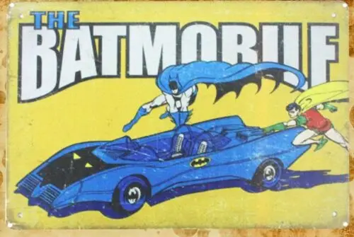 1 pcs,affordable home accents Robin Batmobile tin metal sign