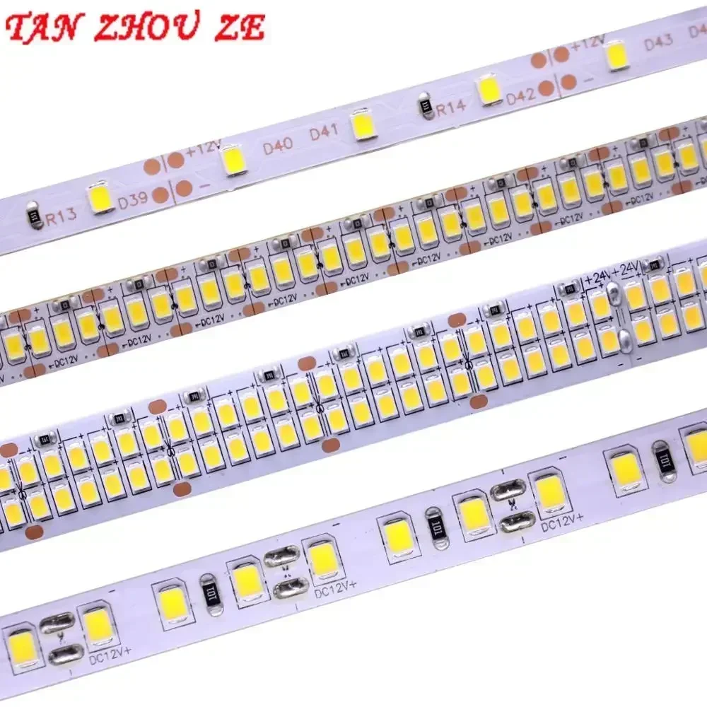 Tira de LED 2835 SMD 240LEDs/m 5M 300/600/1200 Leds DC12V cinta de cuerda LED Flexible de alto brillo luz blanco cálido/blanco frío