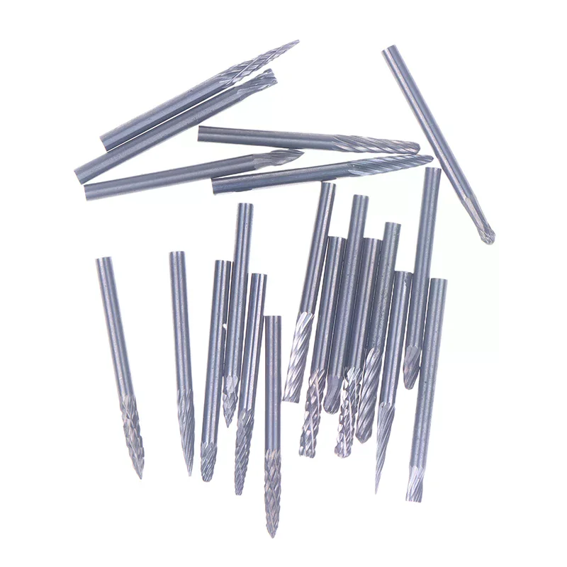 Hard Alloy Engraving Rotary File, Tungsten Carbide Drill Bit 3mm for Metal & Plastic