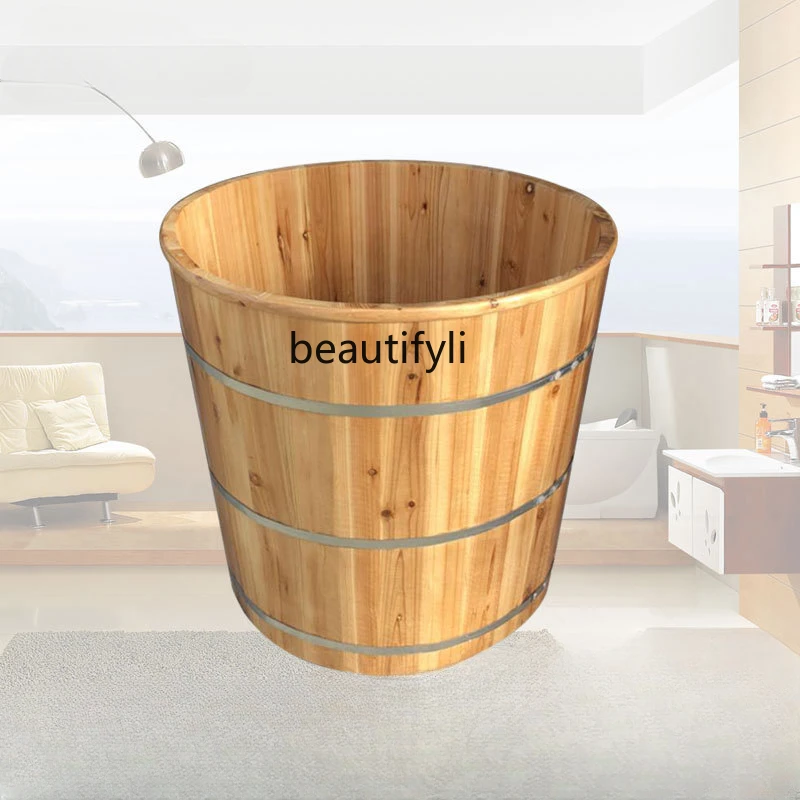 Handmade round Bucket Bath Bath Barrel Bath Bucket Bathtub Fumigation with Lid