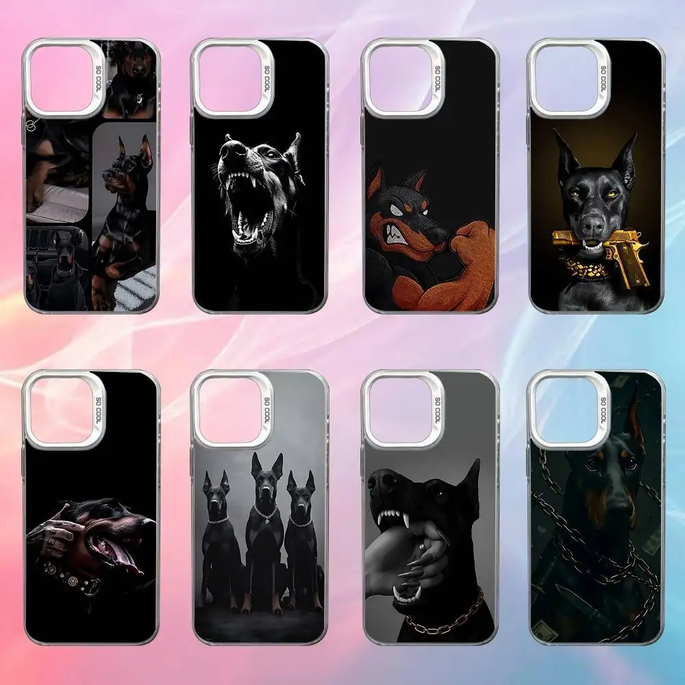 Etui na telefon z psem rasy doberman dla iPhone'a 17, 16, 15, 14, 13, 12, X, 8, Pro, Max, Plus, SE4, Air, Mini, białe, IMD, HD, matowe
