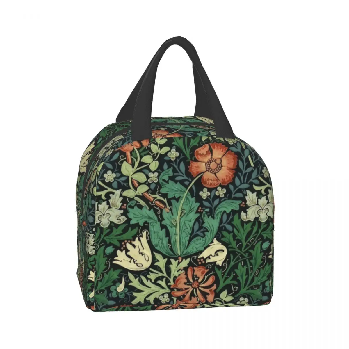 William Morris Compton Floral Pattern Lunch Box for Women Multifunction Cooler Thermal Food Insulated Lunch Bag Office Work