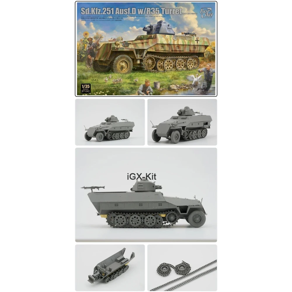 

Набор для сборки пластиковой модели бронетехники Border BT042 в масштабе 1/35: немецкий Sd Kfz 251 Ausf D с турелью R35, для хобби и моделирования