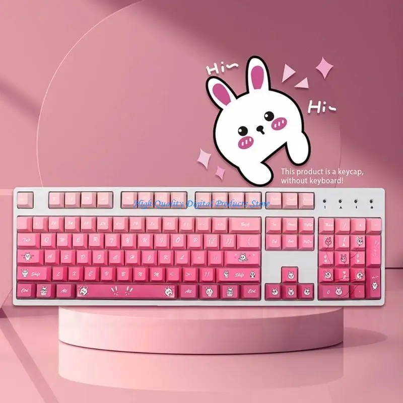 U2Je 136 Klucze Cherry-Profile Keycap pbt-sub Pink Keycap Zestaw dla 61/64/68/84/980 MECHANICZNE KLUCZOWE