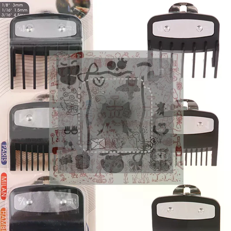 3Pcs Hair Clipper Guards Guide Combs Trimmer Cutting Guides Styling Tools Attachment Compatible 1.5mm 3mm 4.5mm