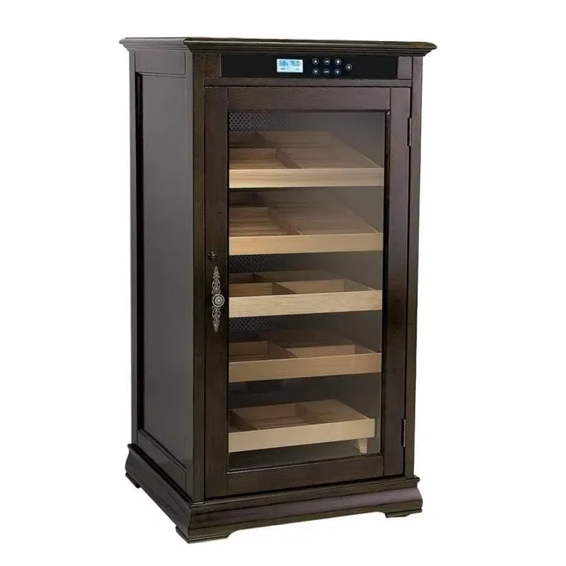 Smart Climate Controlled Electronic Cabinet Humidor for 1250 Cigars Spacious Cooler Glass Door Display Cigar Humidor Cabinet