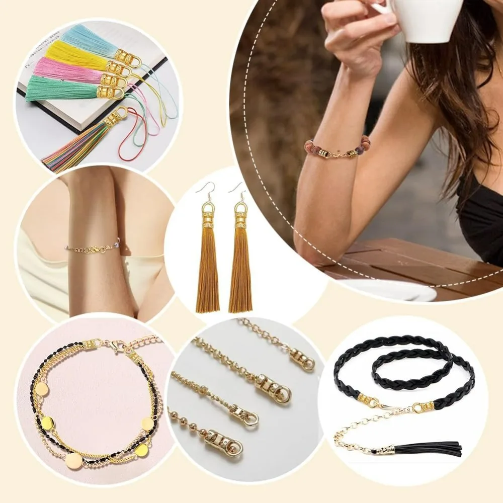 36 قطعة 9 أحجام النحاس الحبل نهاية قبعات شرابة قبعات ل 1 ~ 8 مللي متر الحبال الجلود الحبل نهاية غطاء قبعات المجوهرات تلميح ل استرخى أقراط #5