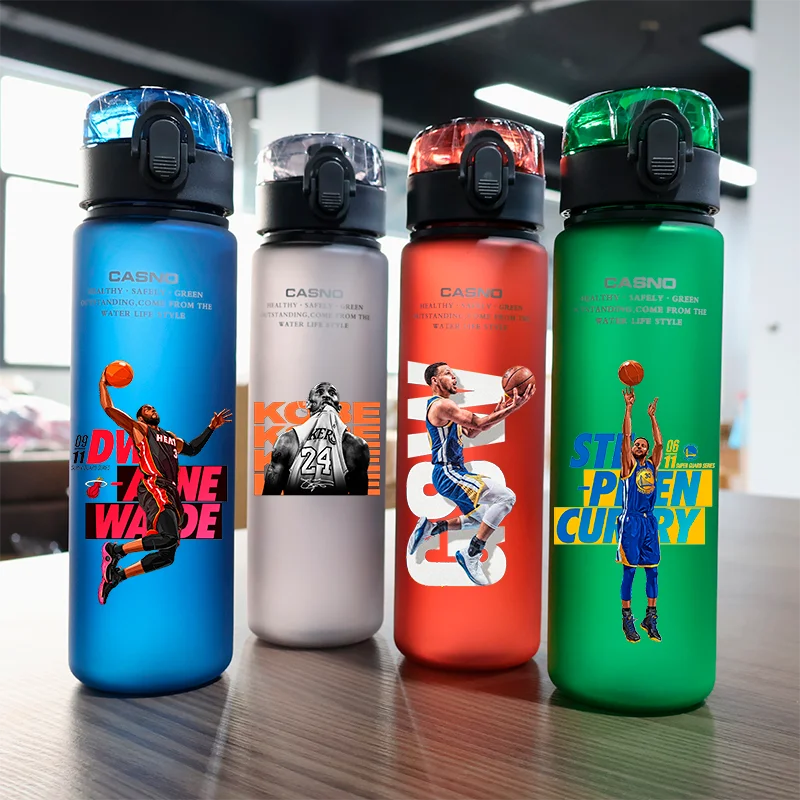 Basketball Star Water Cup Drinking Outdoor 560ml Water Bottle Children Portable Plastic Adult 4Colors Large Capacity Sports Gift