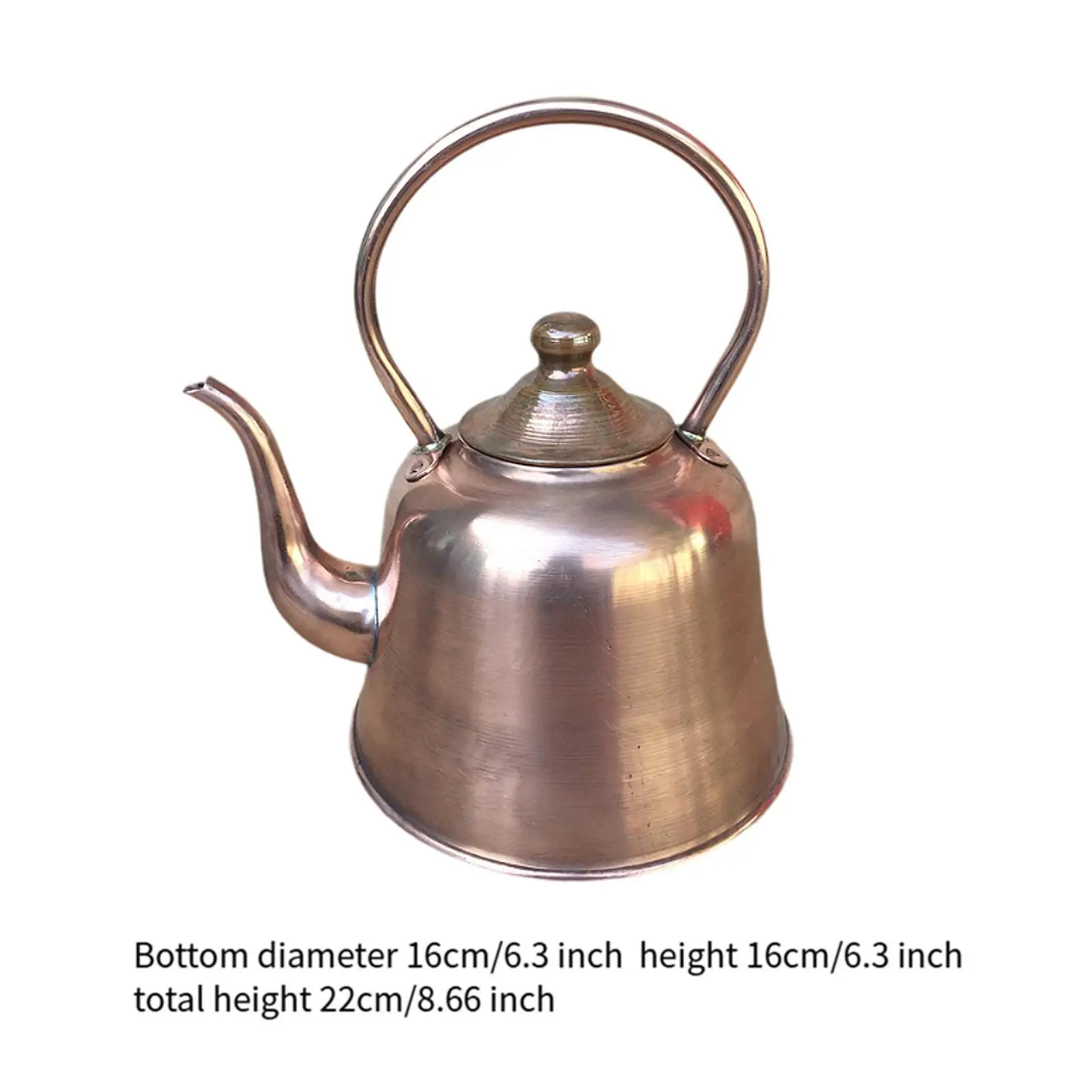 1.5L Brass Tea Kettle Practical Teaware Water Boiler Jug Household Copper Teapot for Living Room Tea House Restaurant Kitchen