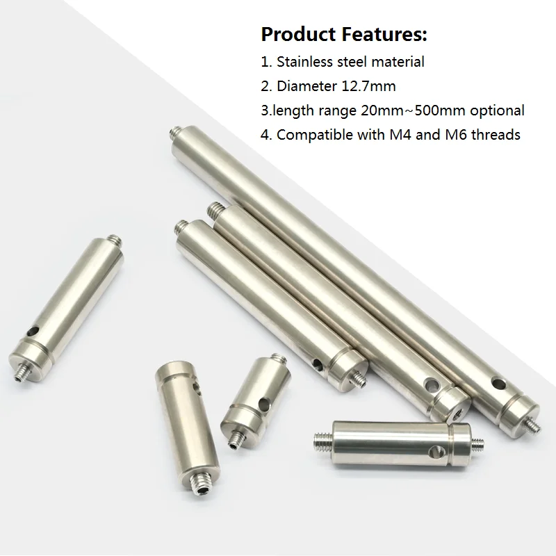 

Stainless steel optical connecting rod, Compatible with M4 and M6 threads Experimental optical instrument connection bracket